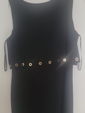 Calvin Klein Black Dress with Gold Eyelet Detail